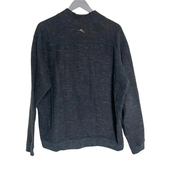 Tommy Bahama Flipshot XL/XXL gray/black reversible 1/4‎ zip mock neck sweatshirt - Picture 5 of 8